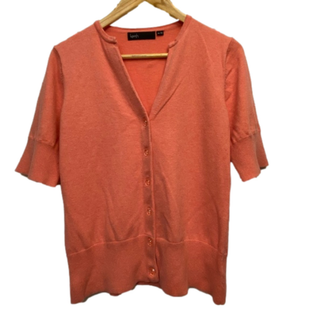 KERSH short sleeve cotton blend Pink cardigan size XL